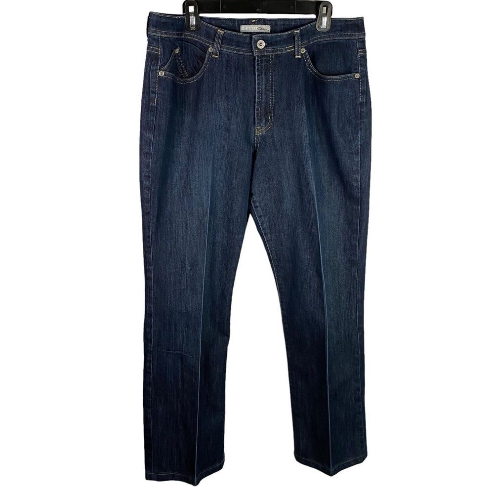 Chico's Platinum Jeans Womens Size 3 Blue Denim Straight Leg